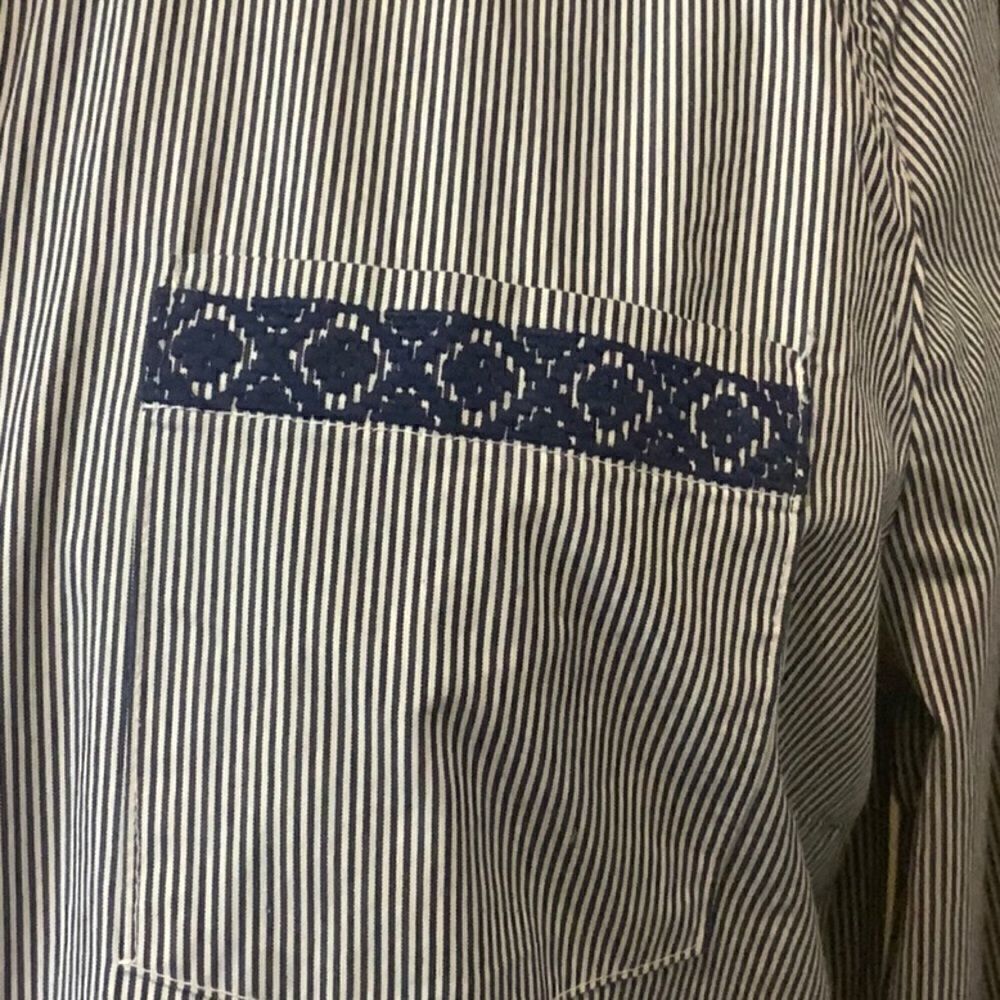 C. Wonder Striped Embroidered Blouse M - Picture 8 of 14